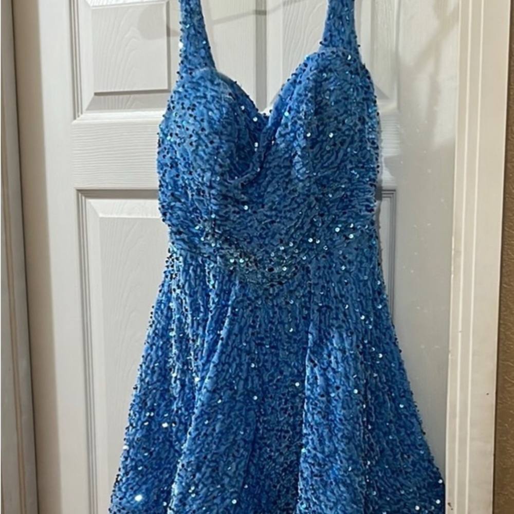 Blue Sequin Dress